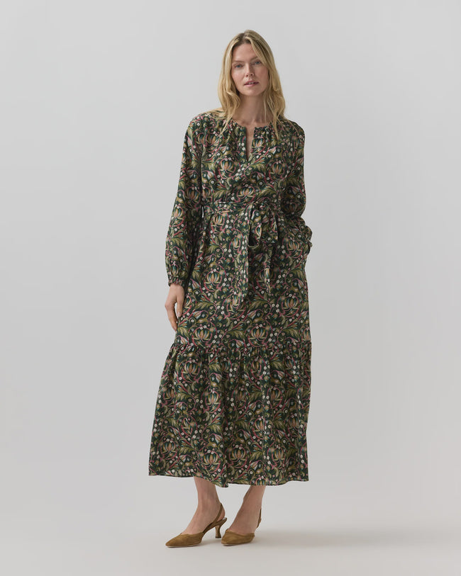 AM Round Neck Long Sleeve Maxi Dress