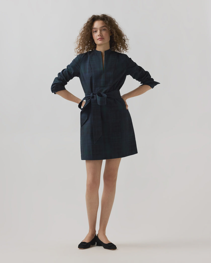 AM Plaid Bib Mini Dress