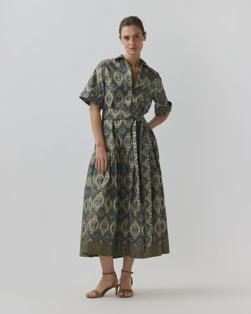 AM Ikat Short Sleeve Midi Dress