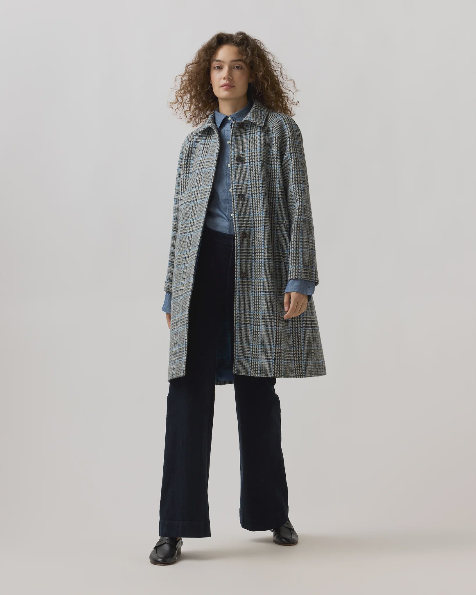 AM Plaid Collared Coat