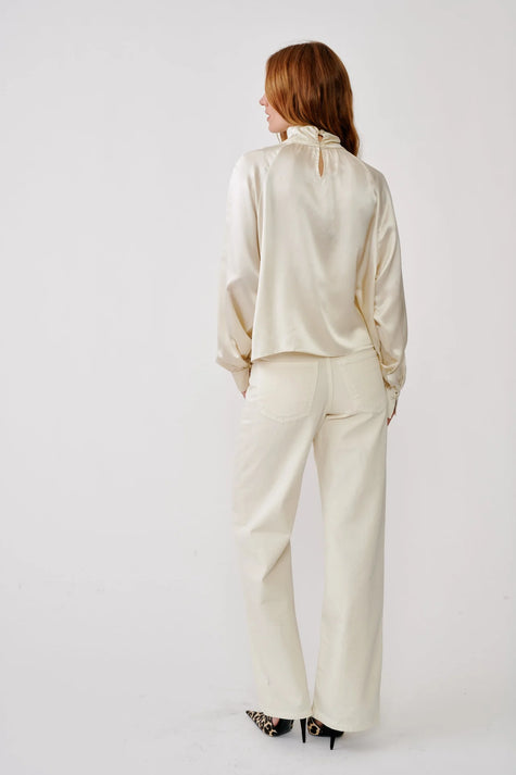 SAB Slouchy Satin Turtleneck Top