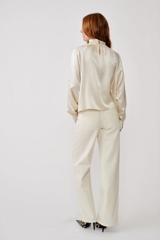 SAB Slouchy Satin Turtleneck Top