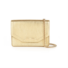 BE Gold Leather Clutch