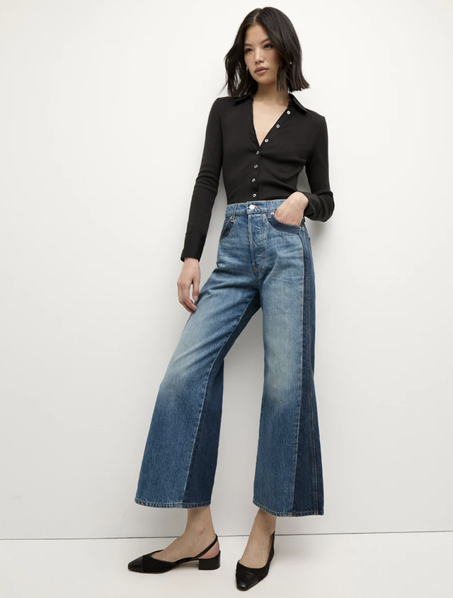 VER Cropped H/R ColorBlock Denim