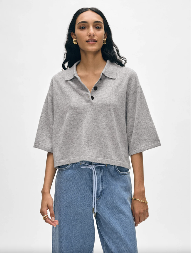 WHI Cashmere Cropped Polo