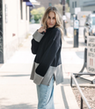 DEL Two-Toned  Turtleneck Sweater