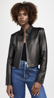 IRO Leather Zip Cuff Jacket