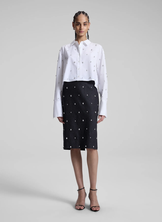 ALC Embelished Cropped Button Down