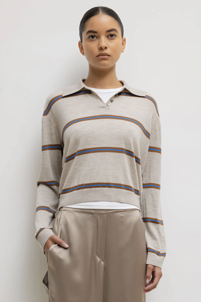 LES Striped Henley Top