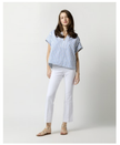 AM Blue White Stripe Top