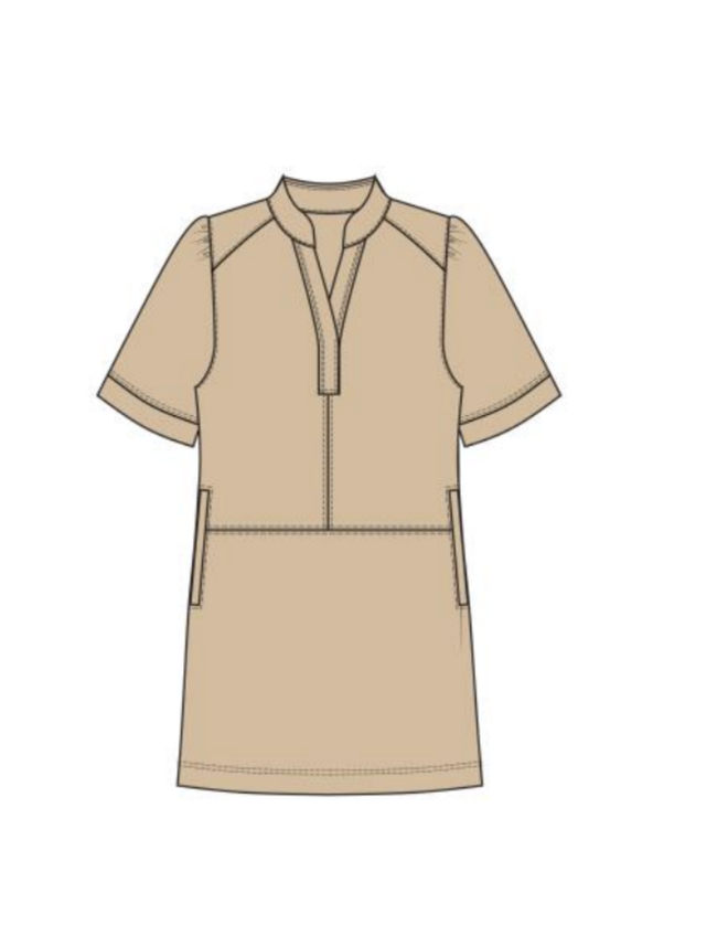 MN Leather Short Sleeve Dress
