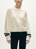 WHI Stipe Sleeve Cashmere Sweatshirt