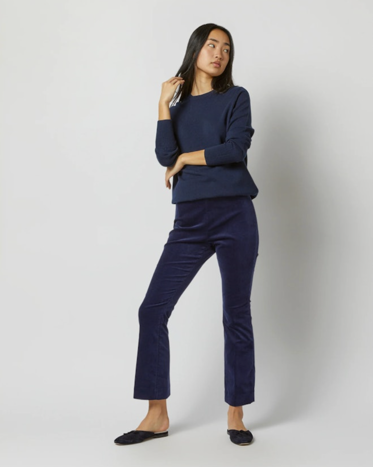 AM Cropped Flare Pant Navy