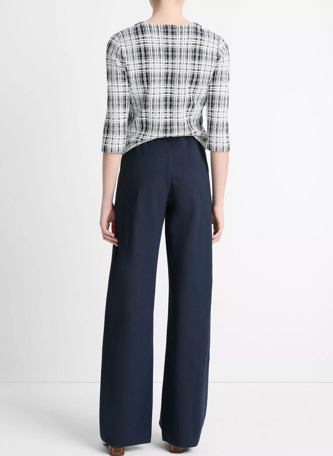 VIN High Waist Cotton Pant Navy