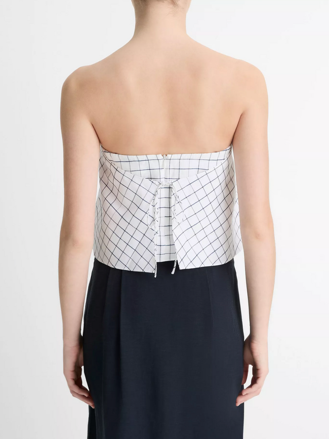 VIN Plaid Strapless Top