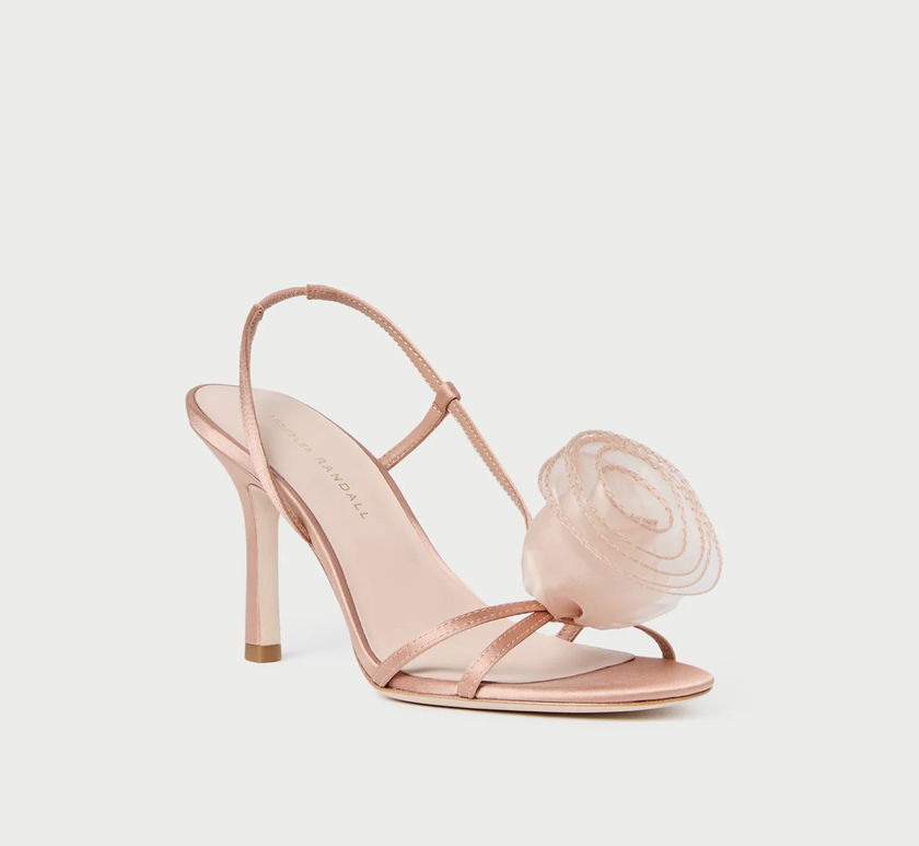 LOF Organza Flower Heeled Sandal