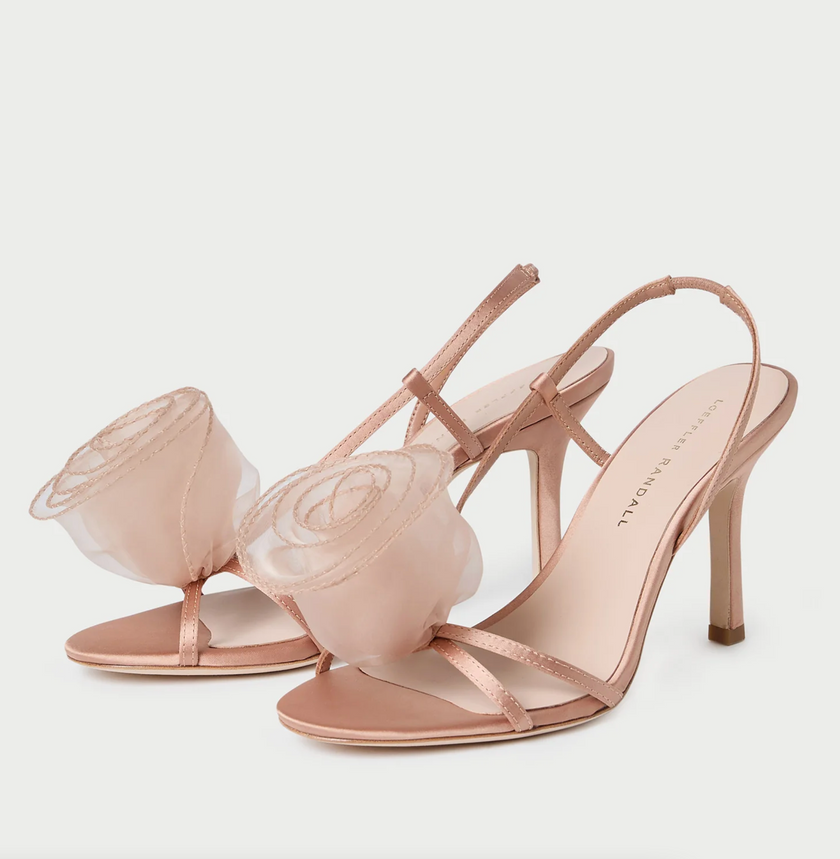 LOF Organza Flower Heeled Sandal