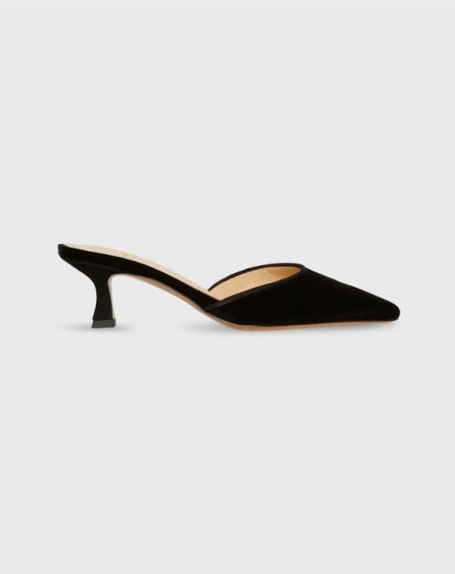 AM Velvet Heeled Mule