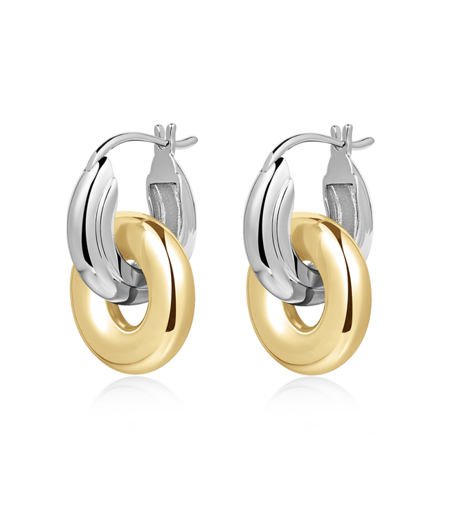 LUV Two Tone Interlock Hoops