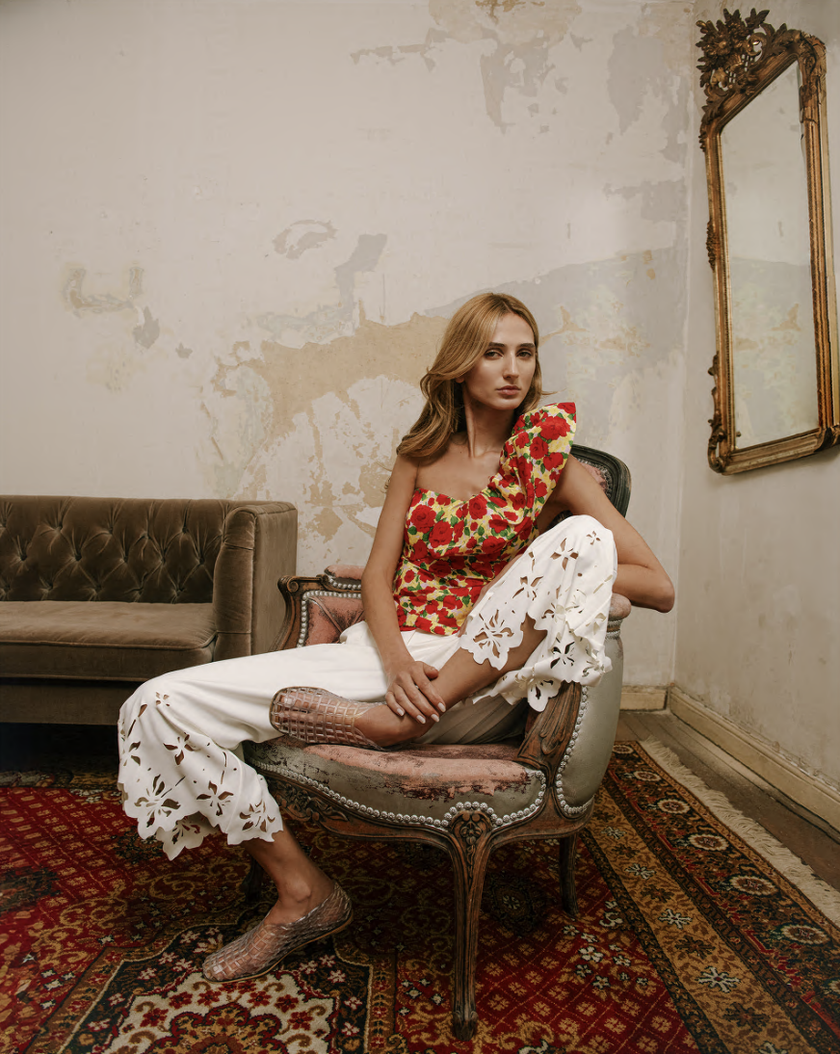 KV White Cutout Pants