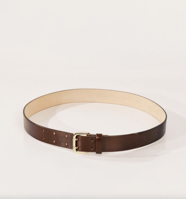 DEH Smooth Leather Mahogany Belt