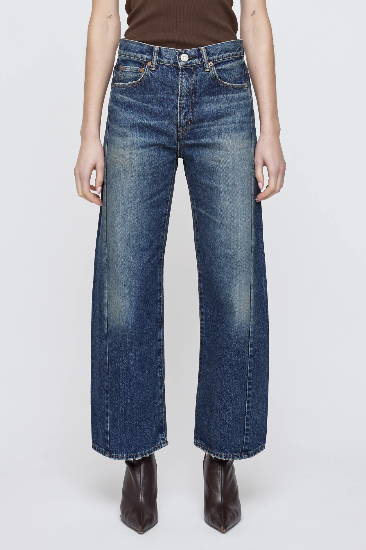 MOU Dark Side Seam Barrel Jeans