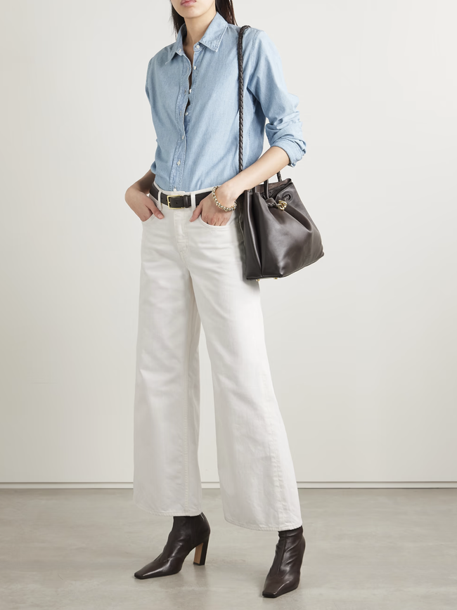 NIL Mid Rise Wide Leg Crop Jean