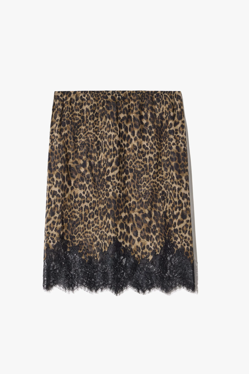 NIL Leopard Lace Silk Skirt