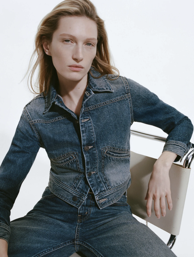 NIL Slim Cropped Denim Jacket