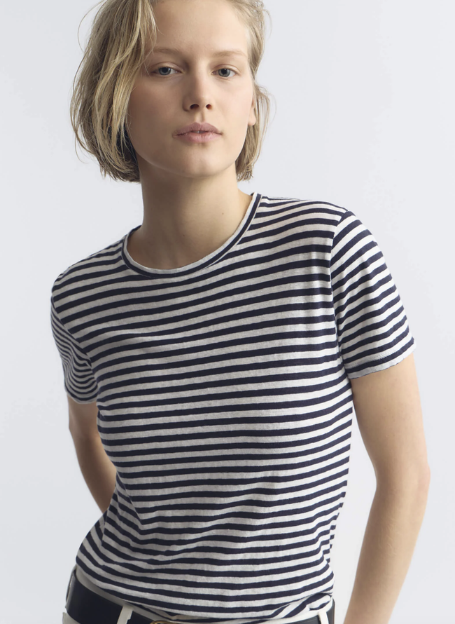 NIL Vintage Striped Crewneck Tee