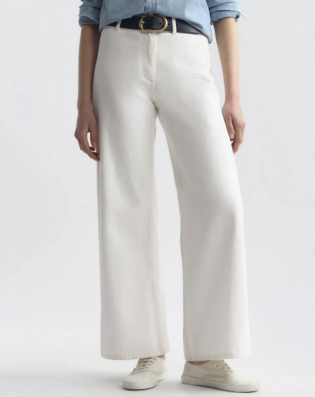 NIL Mid Rise Cropped Wide Leg Jean