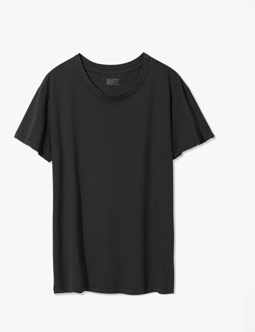 NIL Boxy Crew Black Tee