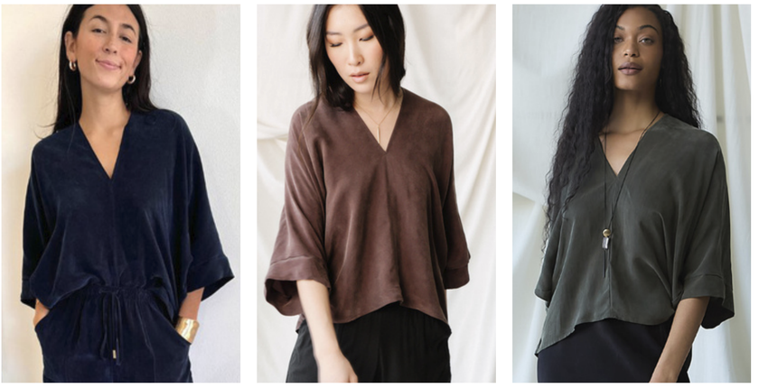 NAT Cupro Off the Cuff V Neck