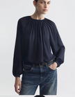NIL Long Sleeve Shirred Blouse