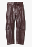 NIL Merlot Leather Barrel Pants