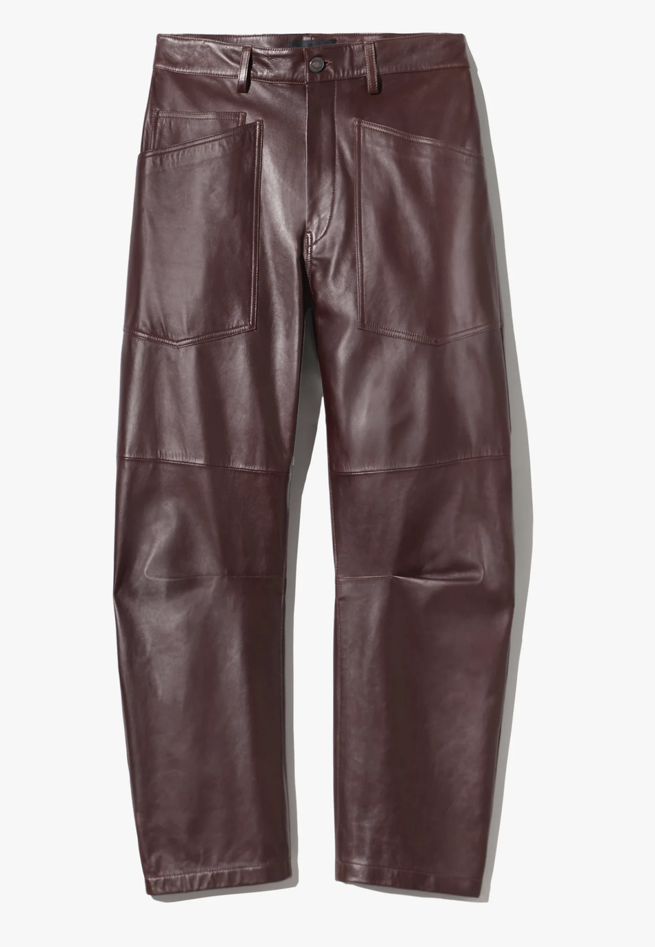 NIL Merlot Leather Barrel Pants