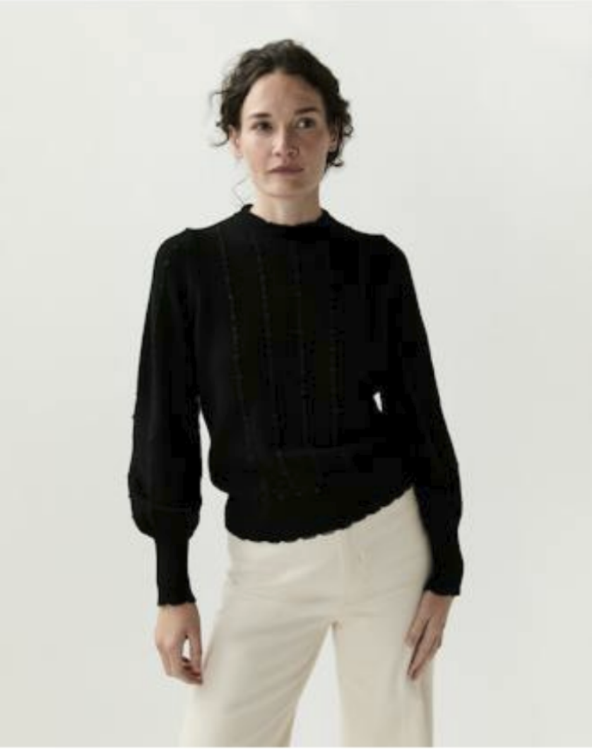 AM Black Wool Cashmere Sweater