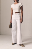 LEJ Wide Leg White Jeans