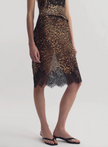 NIL Leopard Lace Silk Skirt