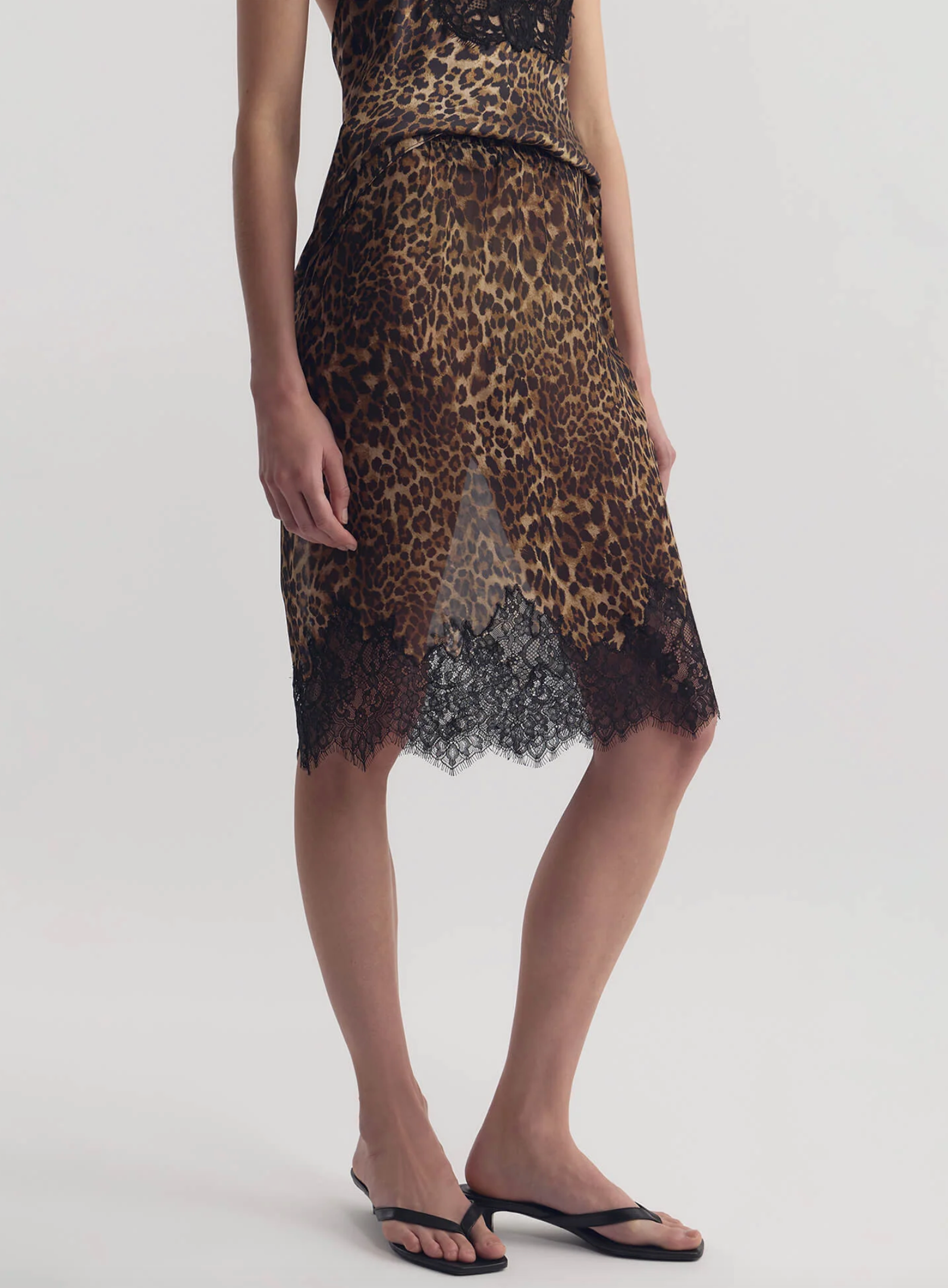 NIL Leopard Lace Silk Skirt