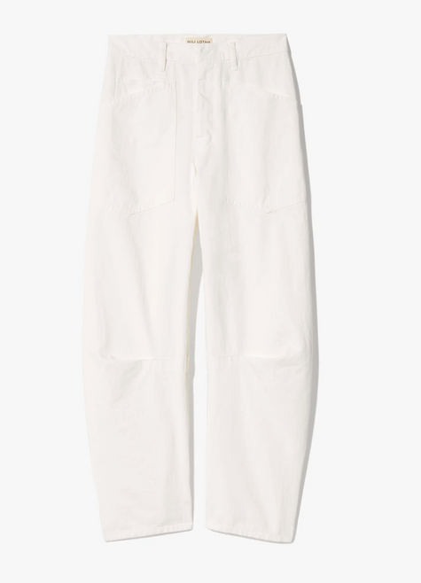 NIL Striated White Barrel Pants