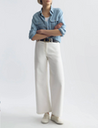 NIL Mid Rise Cropped Wide Leg Jean