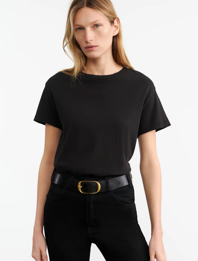 NIL Boxy Crew Black Tee