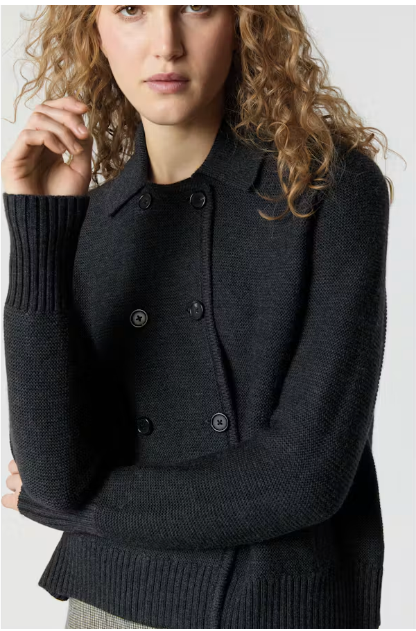 AM Double Breasted Collared Sweater