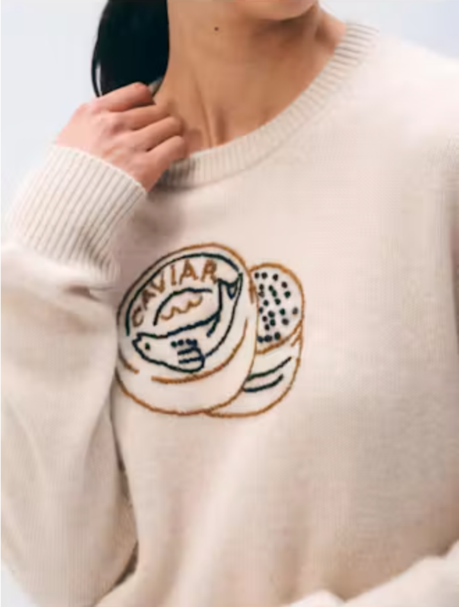 WHI Embroidered Caviar Sweater