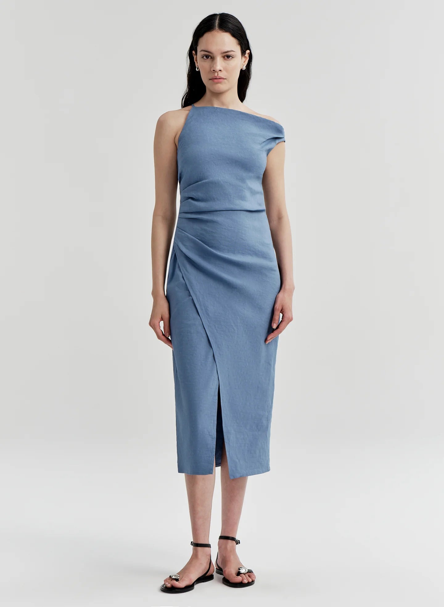 ALC Linen Off Shoulder Midi Dress