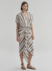 ALC Striped Twist Midi Skirt