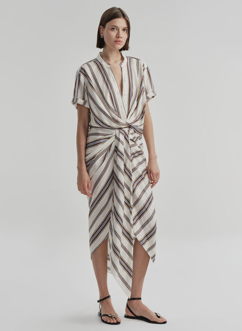 ALC Striped Twist Midi Skirt