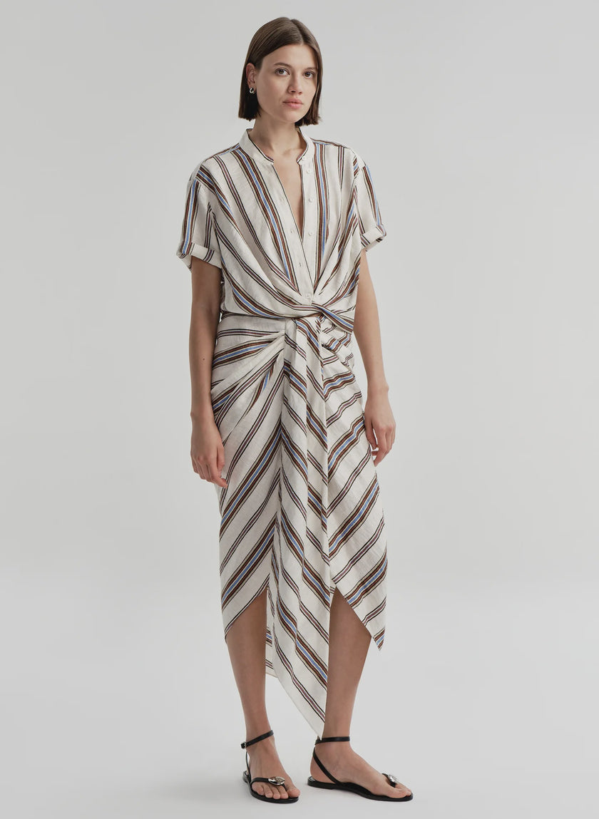 ALC Striped Twist Midi Skirt