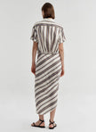 ALC Striped Twist Midi Skirt